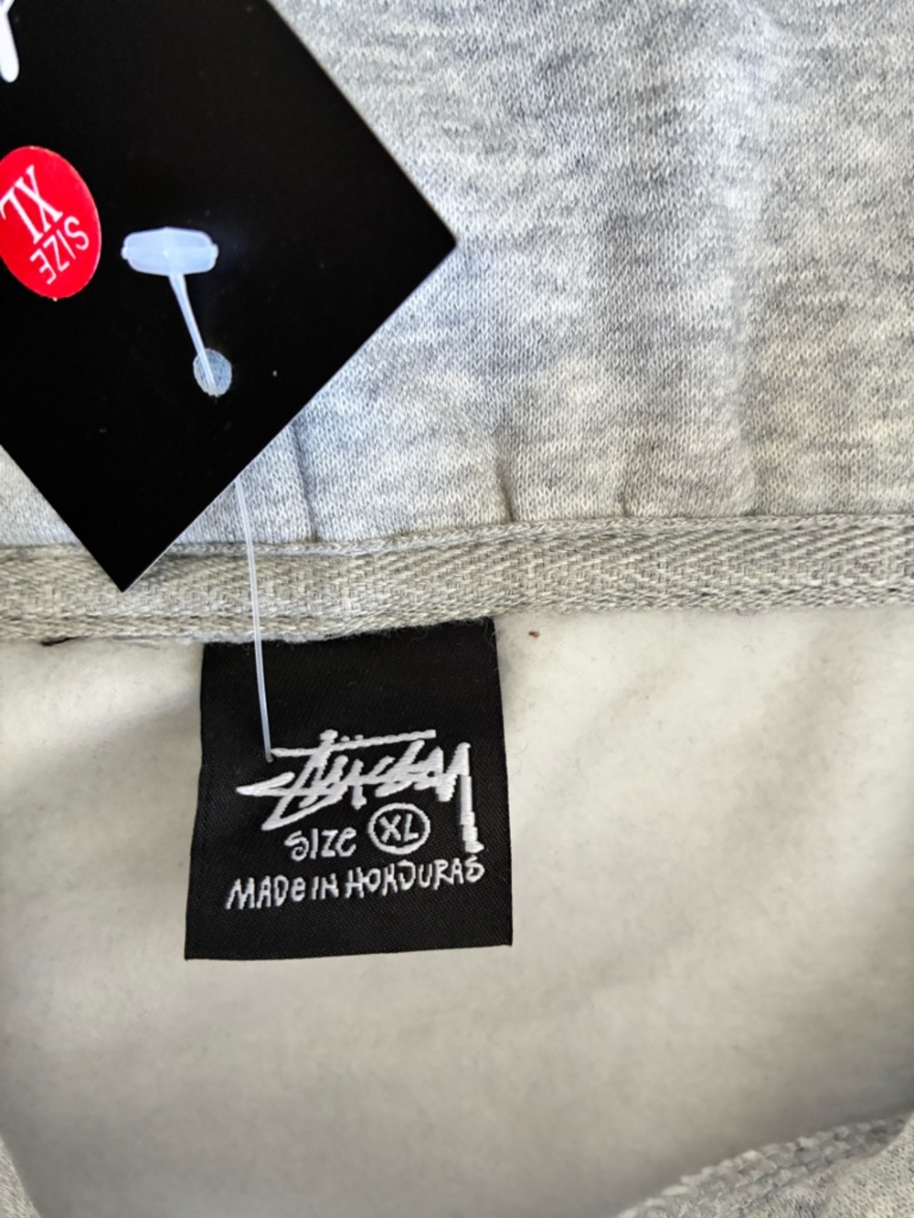 Stussy Grey Hoodie with Red Arch Logo - Picture 3 of 4